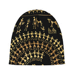 Black And Gold Warli Tribal Print Beanie