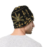 Black And Gold Warli Tribal Print Beanie