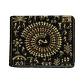 Black And Gold Warli Tribal Print Bifold Wallet