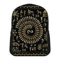 Black And Gold Warli Tribal Print Casual Backpack