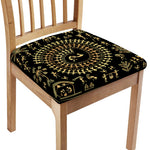 Black And Gold Warli Tribal Print Chair Cushion Cover