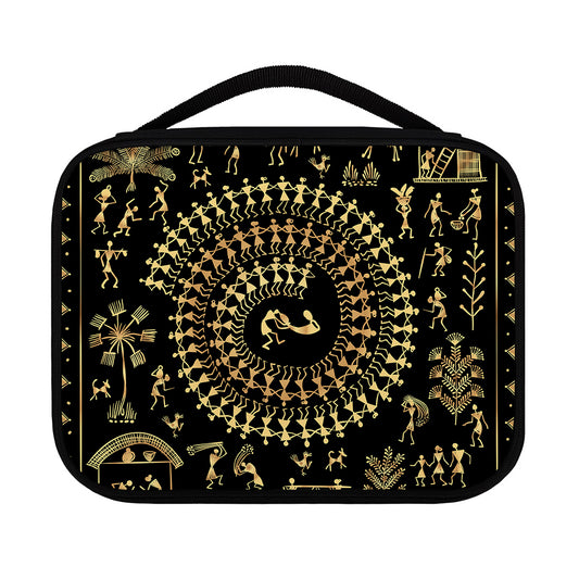 Black And Gold Warli Tribal Print Classic Bible Case