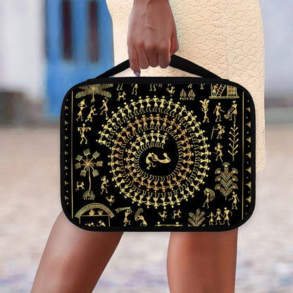 Black And Gold Warli Tribal Print Classic Bible Case