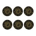 Black And Gold Warli Tribal Print Coaster Set