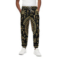 Black And Gold Warli Tribal Print Cotton Sweatpants