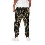 Black And Gold Warli Tribal Print Cotton Pants