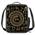 Black And Gold Warli Tribal Print Crossbody Lunch Bag