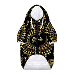 Black And Gold Warli Tribal Print Dog Zip Up Hoodie
