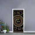 Black And Gold Warli Tribal Print Door Sticker
