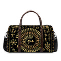 Black And Gold Warli Tribal Print Duffel Bag
