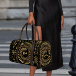 Black And Gold Warli Tribal Print Duffle Bag