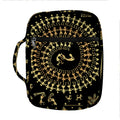 Black And Gold Warli Tribal Print Front Pocket Bible Bag