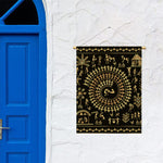 Black And Gold Warli Tribal Print Garden Flag