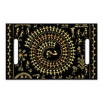 Black And Gold Warli Tribal Print Golf Cart Seat Cover