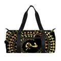 Black And Gold Warli Tribal Print Gym Bag