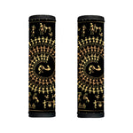 Black And Gold Warli Tribal Print Handle Covers