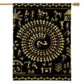 Black And Gold Warli Tribal Print House Flag