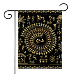 Black And Gold Warli Tribal Print House Flag