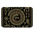Black And Gold Warli Tribal Print Indoor Door Mat