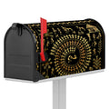 Black And Gold Warli Tribal Print Mailbox Cover