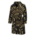 Black And Gold Warli Tribal Print Men's Bathrobe