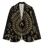 Black And Gold Warli Tribal Print Men's Blazer