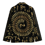 Black And Gold Warli Tribal Print Men's Blazer