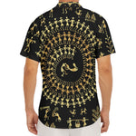 Black And Gold Warli Tribal Print Men's Deep V-Neck Shirt