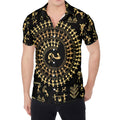 Black And Gold Warli Tribal Print Men's Shirt