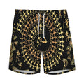 Black And Gold Warli Tribal Print Men's Athletic Shorts