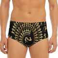 Black And Gold Warli Tribal Print Men's Triangle Swim Briefs