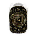 Black And Gold Warli Tribal Print Mesh Laundry Hamper