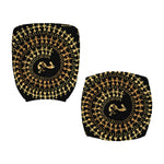 Black And Gold Warli Tribal Print Office Chair Cover