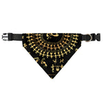 Black And Gold Warli Tribal Print Over The Collar Dog Bandana