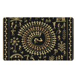 Black And Gold Warli Tribal Print Polyester Doormat