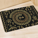 Black And Gold Warli Tribal Print Polyester Doormat