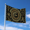 Black And Gold Warli Tribal Print Polyester Flag