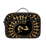 Black And Gold Warli Tribal Print Portable Lunch Bag