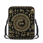 Black And Gold Warli Tribal Print Rectangular Crossbody Bag