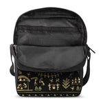 Black And Gold Warli Tribal Print Rectangular Crossbody Bag