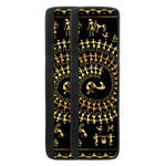 Black And Gold Warli Tribal Print Refrigerator Handle Covers