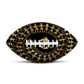 Black And Gold Warli Tribal Print Rugby Ball