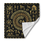 Black And Gold Warli Tribal Print Silk Bandana