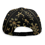 Black And Gold Warli Tribal Print Snapback Cap