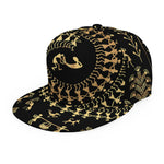 Black And Gold Warli Tribal Print Snapback Cap