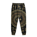 Black And Gold Warli Tribal Print Sweatpants