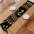 Black And Gold Warli Tribal Print Table Runner