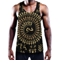 Black And Gold Warli Tribal Print Men's Workout Tank Top