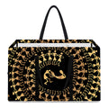 Black And Gold Warli Tribal Print Utility Tote Bag
