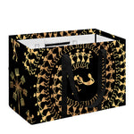 Black And Gold Warli Tribal Print Utility Tote Bag